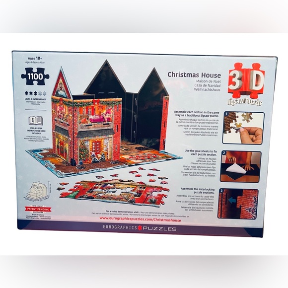 Eurographics NWT Unbelievably Giant Christmas House 1100 Piece 3D Jigsaw Puzzle - Picture 4 of 7